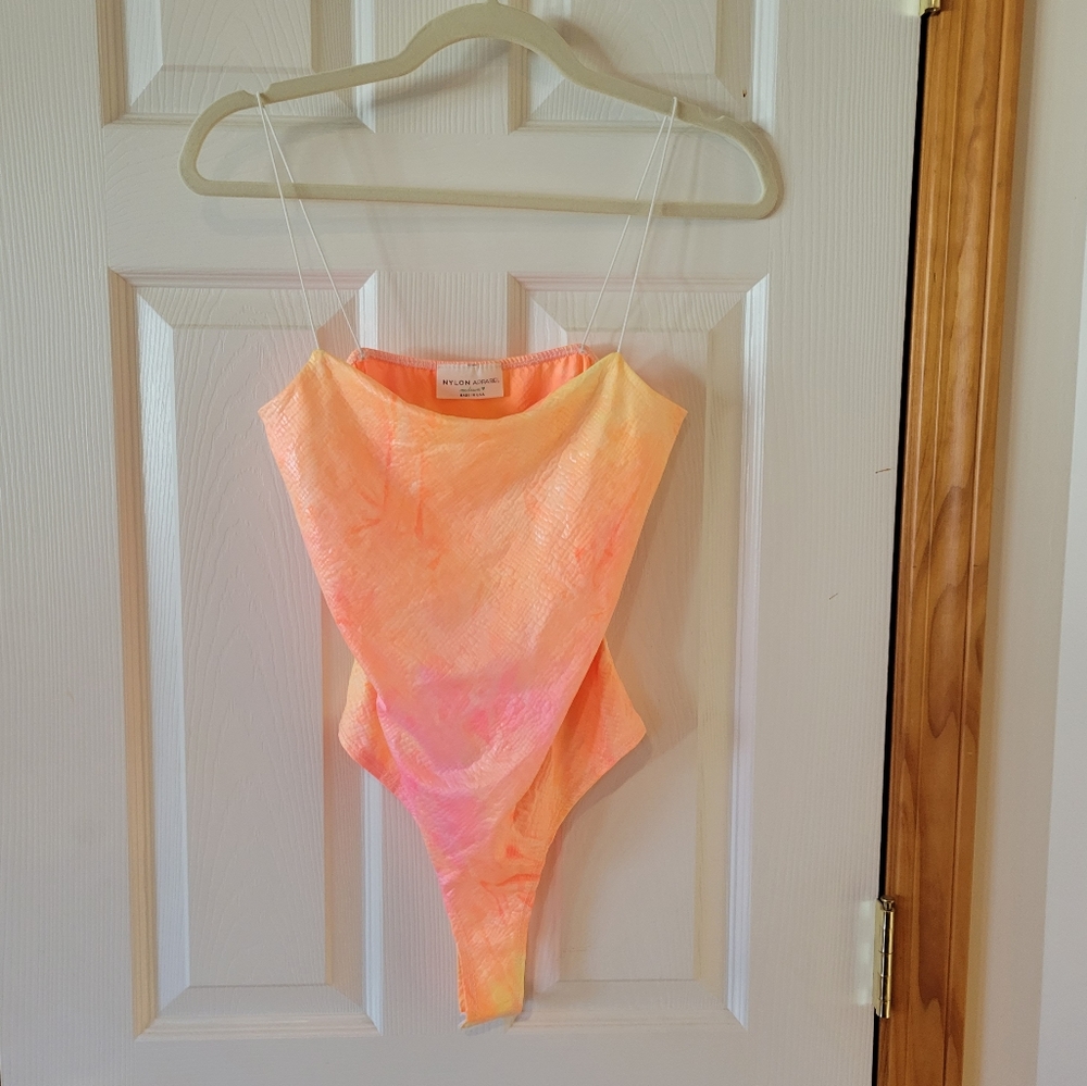 Tie Die Faux Leather bodysuit